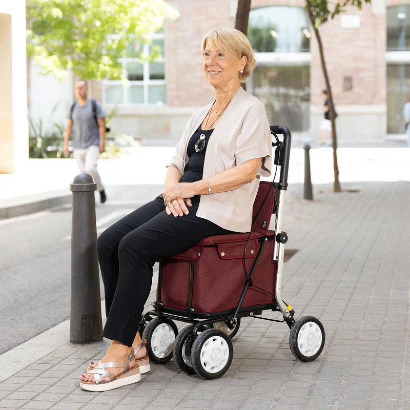 Carlett Comfort ASSIST - XL Rollator - Stabiler Einkaufsrollator mit Sitz & XL-Tasche