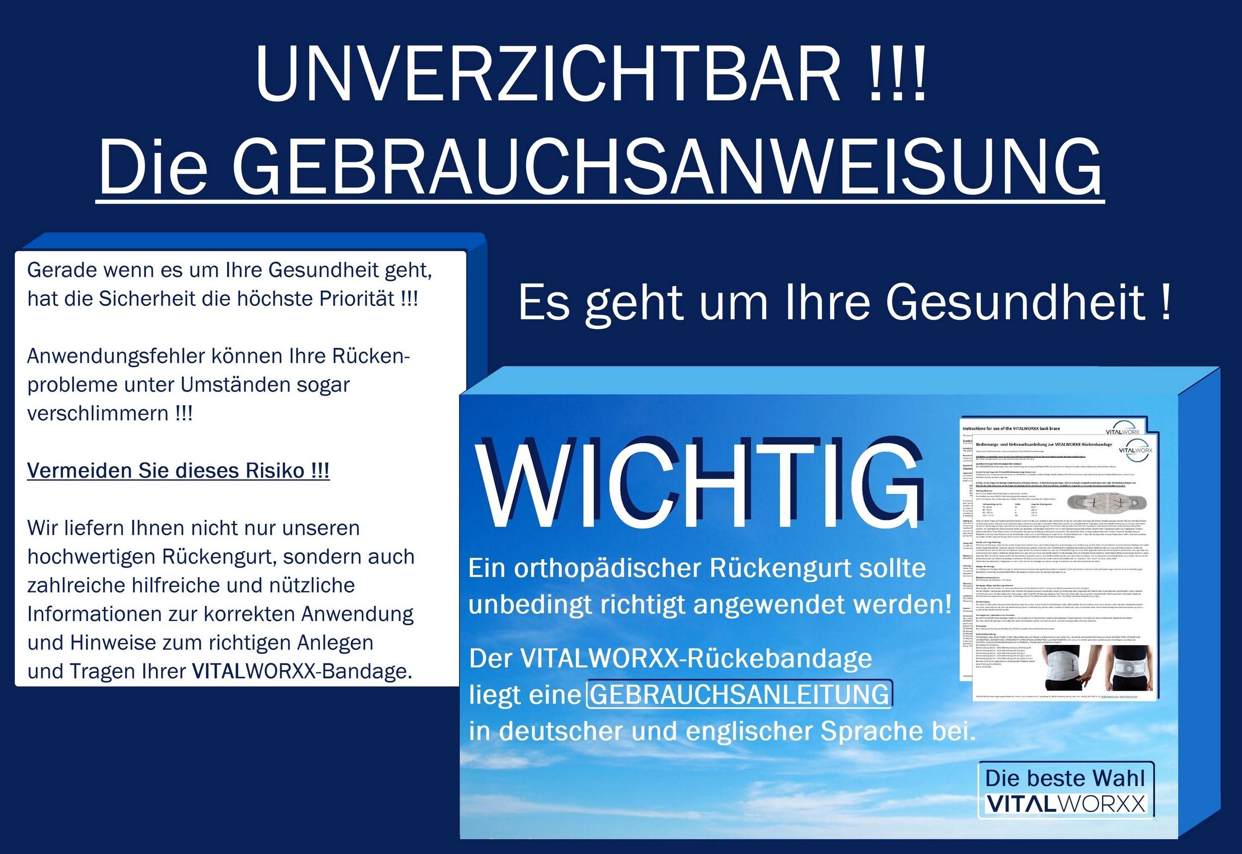 Gebrauchsanweisung für Rückengurt mit Doppelzug