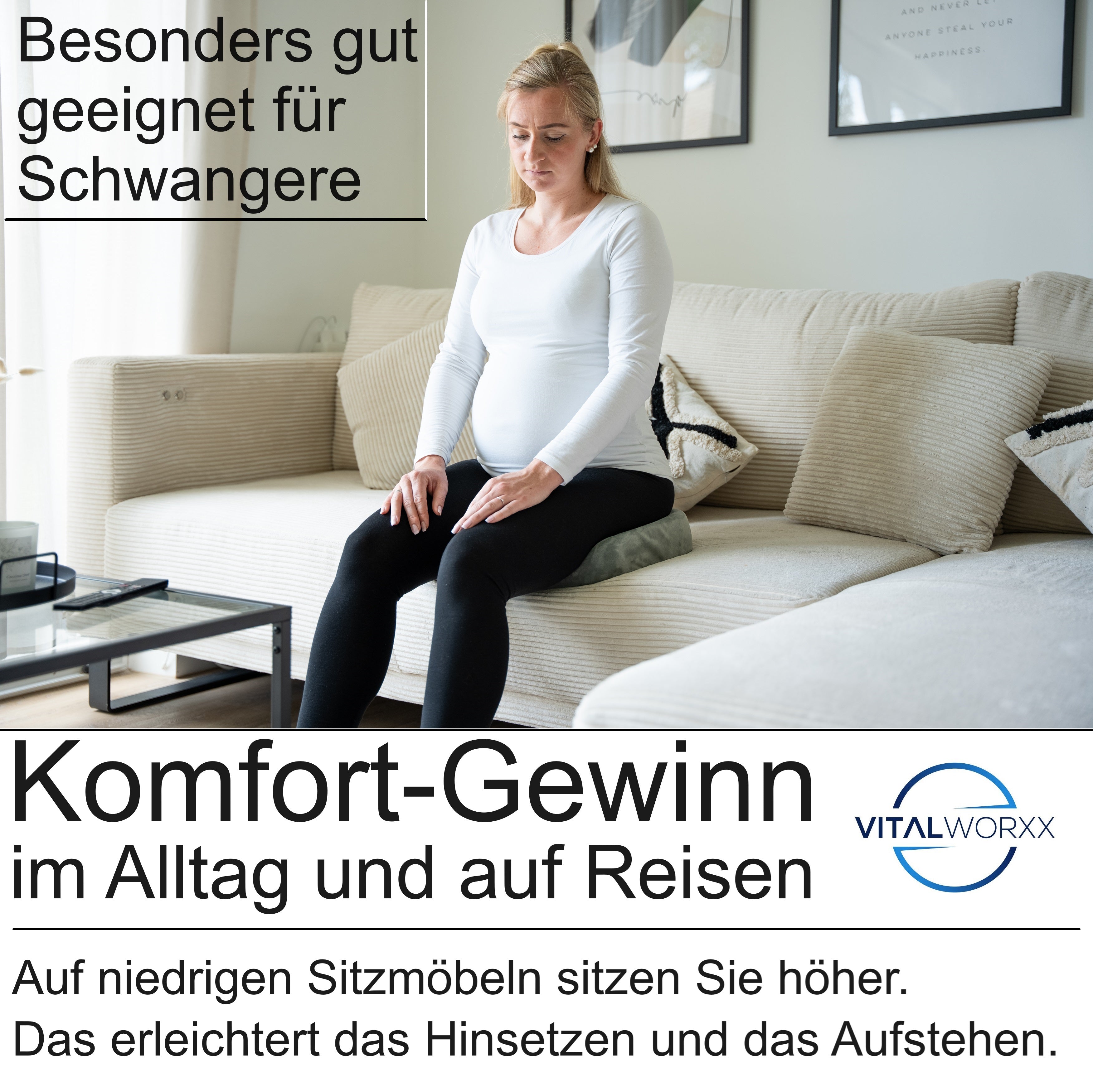 VITALWORXX Sitzkissen zur Rücken- und Steißbein-Entlastung