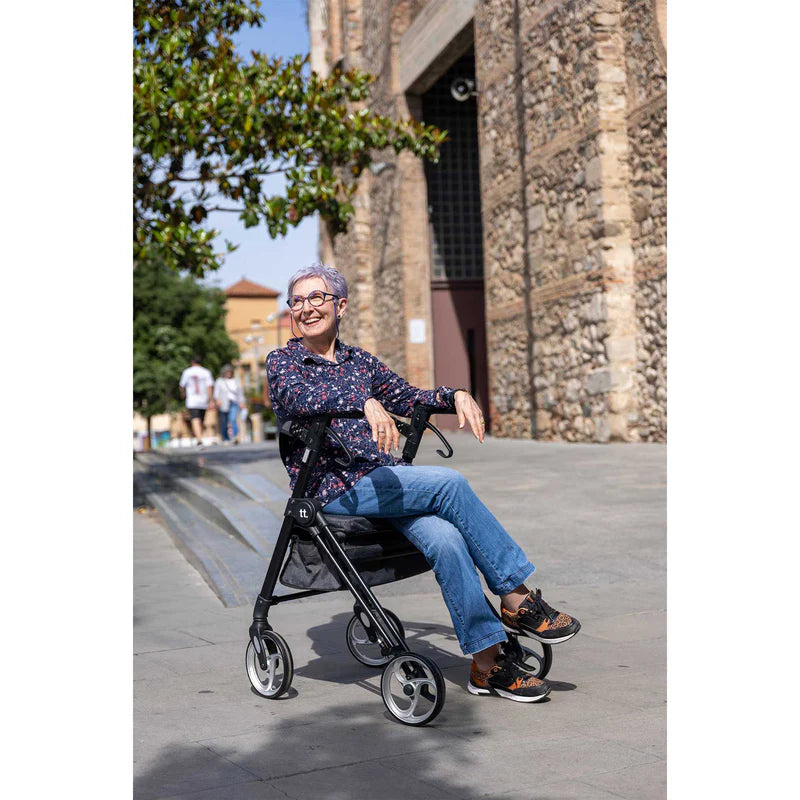 Carlett Lett RIDE – Moderner Einkaufsrollator mit Sitz & Tasche