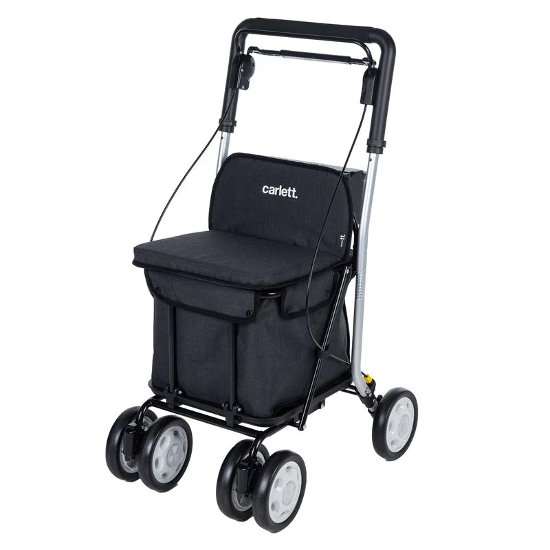 Carlett Comfort MOVE – Rollator - Leichter Einkaufsrollator mit integriertem Sitz, Tasche und Komfortgriff