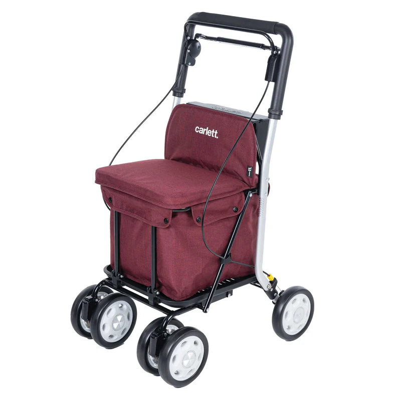 Carlett Comfort MOVE – Rollator - Leichter Einkaufsrollator mit integriertem Sitz, Tasche und Komfortgriff