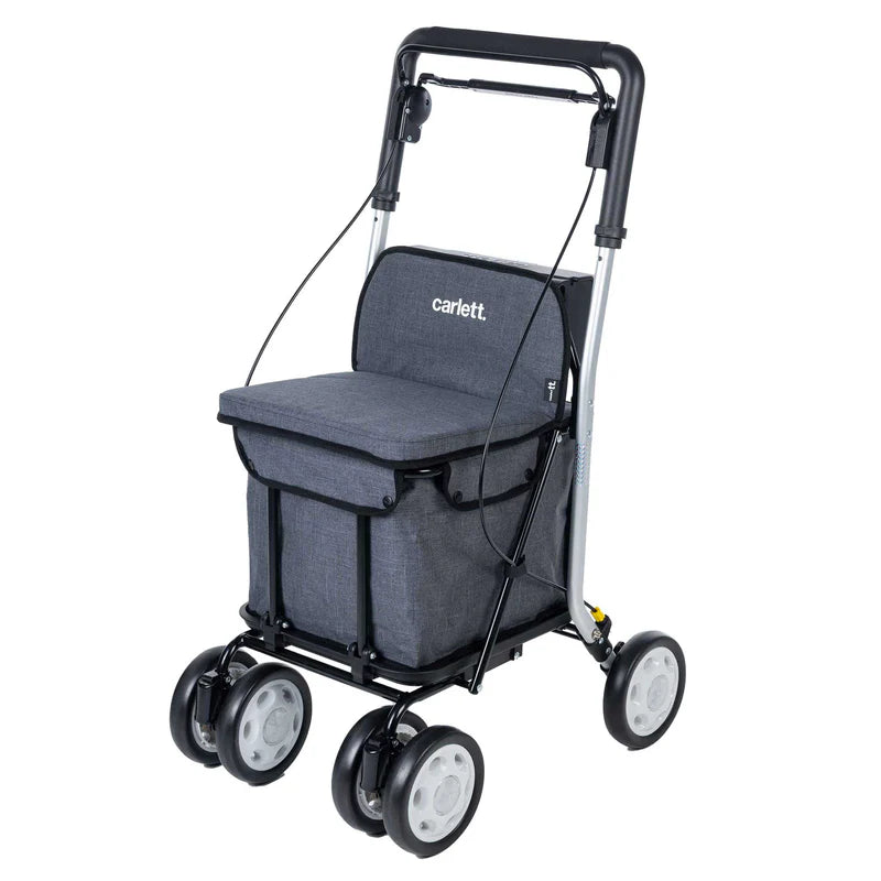 Carlett Comfort MOVE – Rollator - Leichter Einkaufsrollator mit integriertem Sitz, Tasche und Komfortgriff