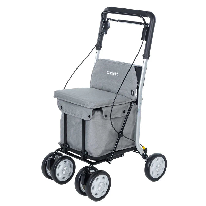 Carlett Comfort MOVE – Rollator - Leichter Einkaufsrollator mit integriertem Sitz, Tasche und Komfortgriff