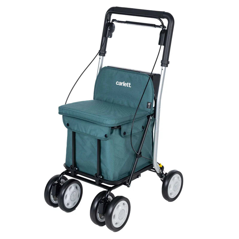 Carlett Comfort MOVE – Rollator - Leichter Einkaufsrollator mit integriertem Sitz, Tasche und Komfortgriff