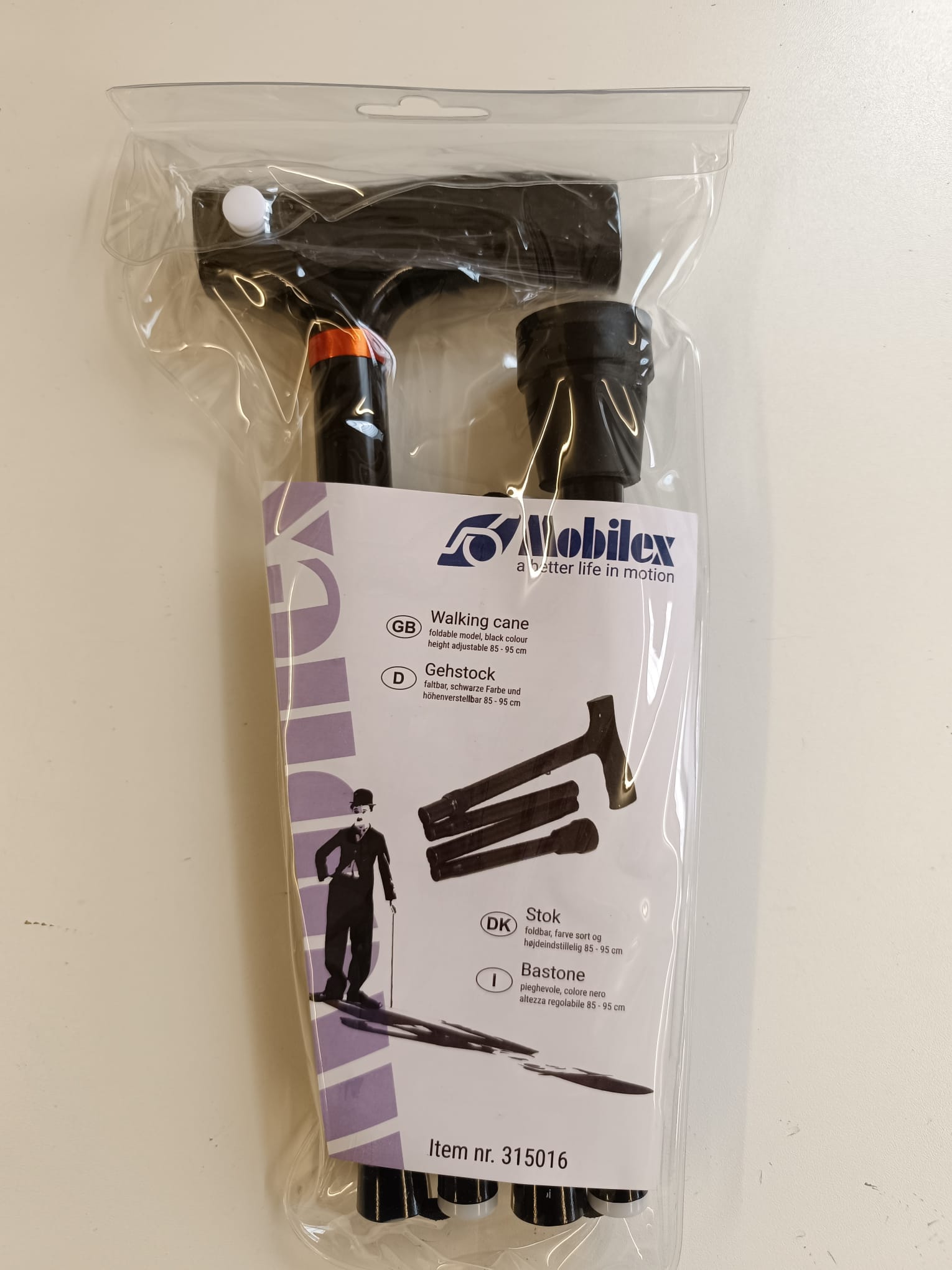 Faltbarer Gehstock - höhenverstellbar