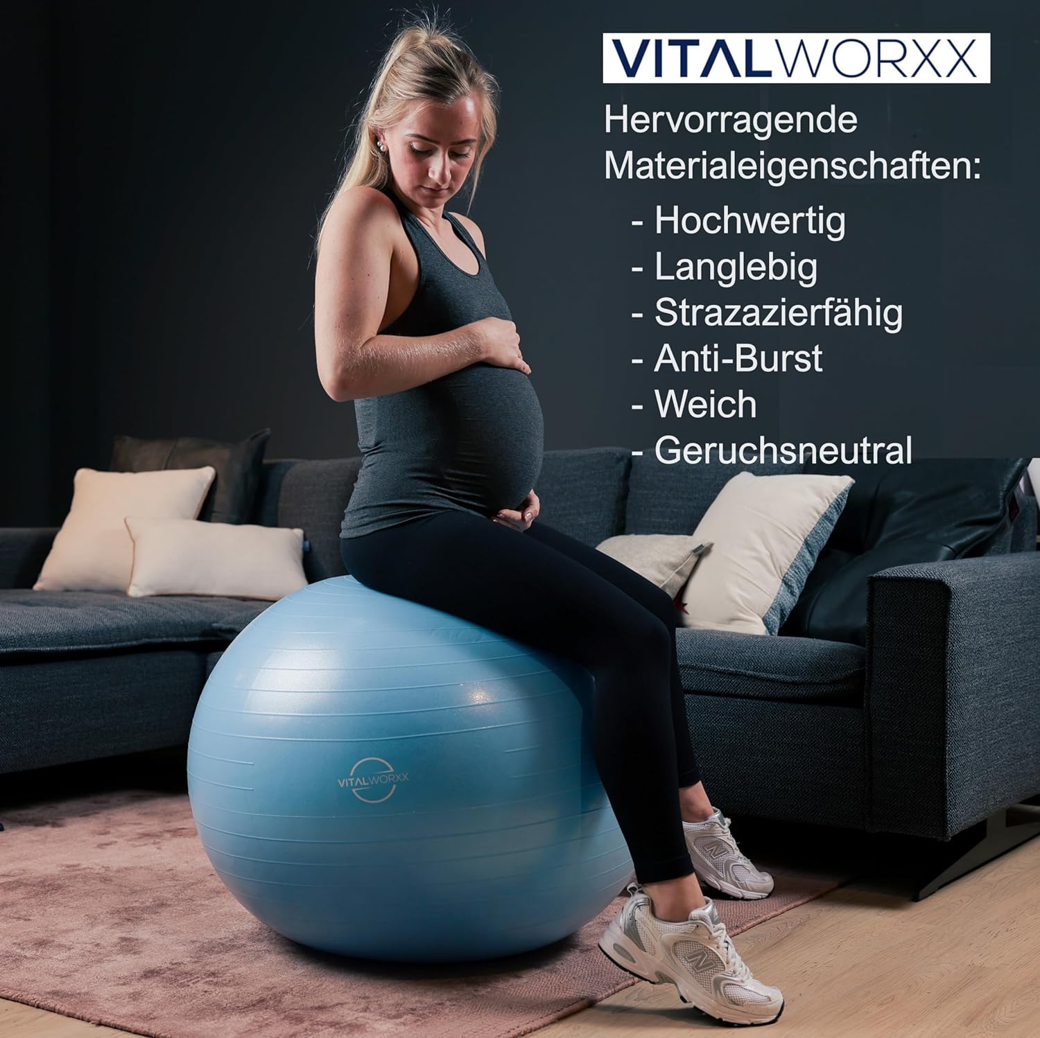 Der Vitalworxx Gymnastikball ist das ideale Trainingsgerät für Schwangere